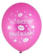 Balon na Wieczór Panieński. Różowy z nadrukiem