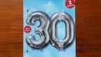 Balony foliowe srebrne "30"